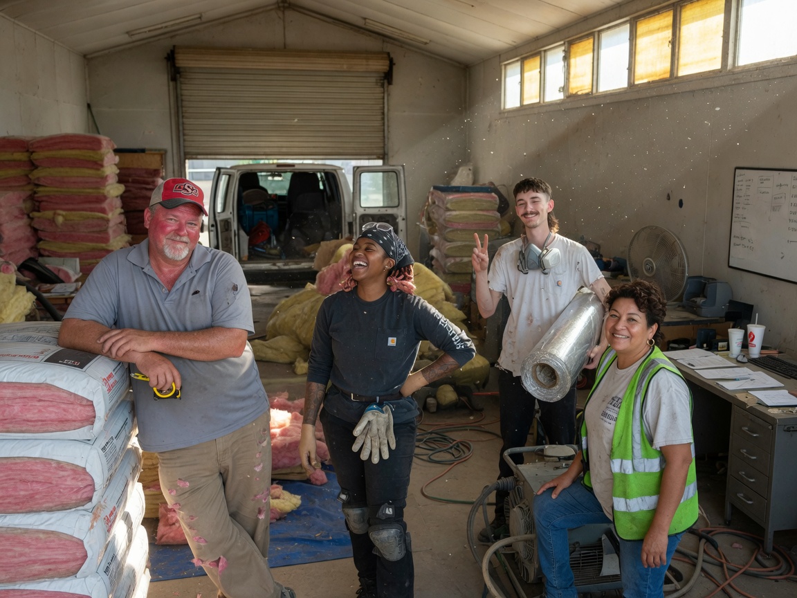 The Tulsa Attic Insulation Experts team at work in Tulsa
