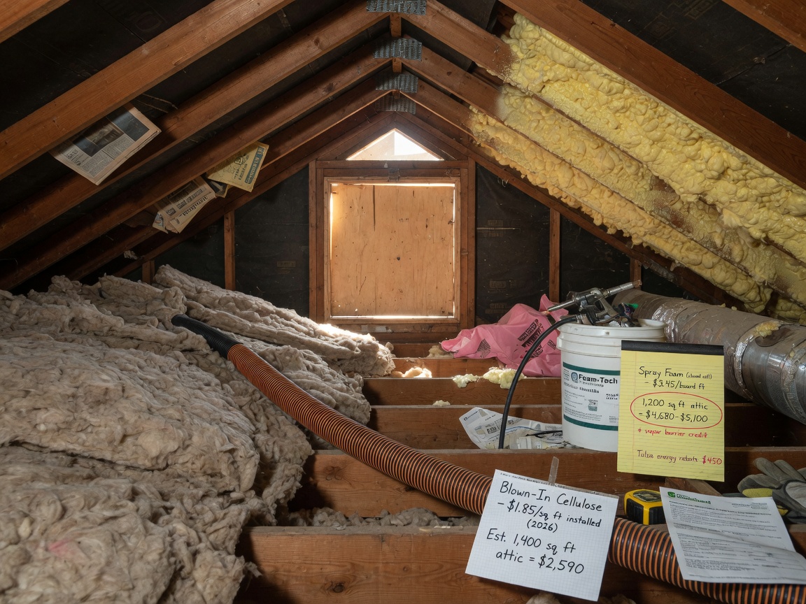 Attic Insulation Cost in Tulsa: 2026 Prices for Blown-In and Spray Foam
